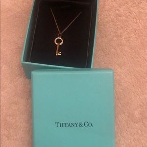 Tiffany &Co. Diamond Open Round Mini Key Necklace